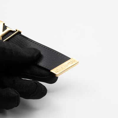 Initials 20 mm Belt Black Leather 85 cm