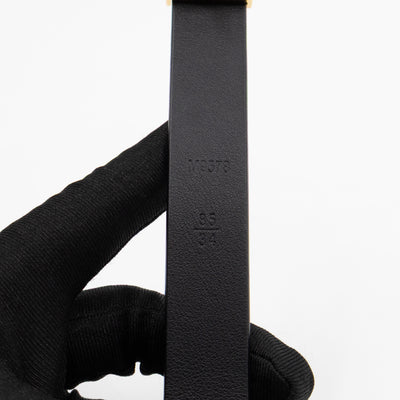 Initials 20 mm Belt Black Leather 85 cm
