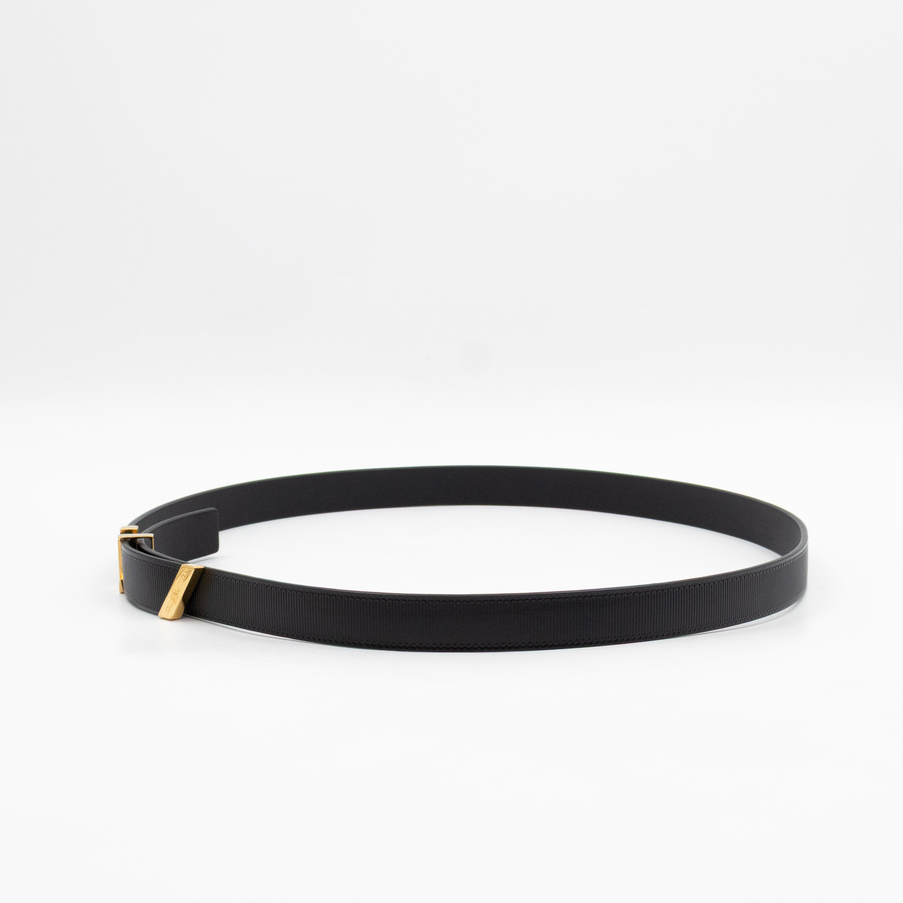 Initials 20 mm Belt Black Leather 85 cm