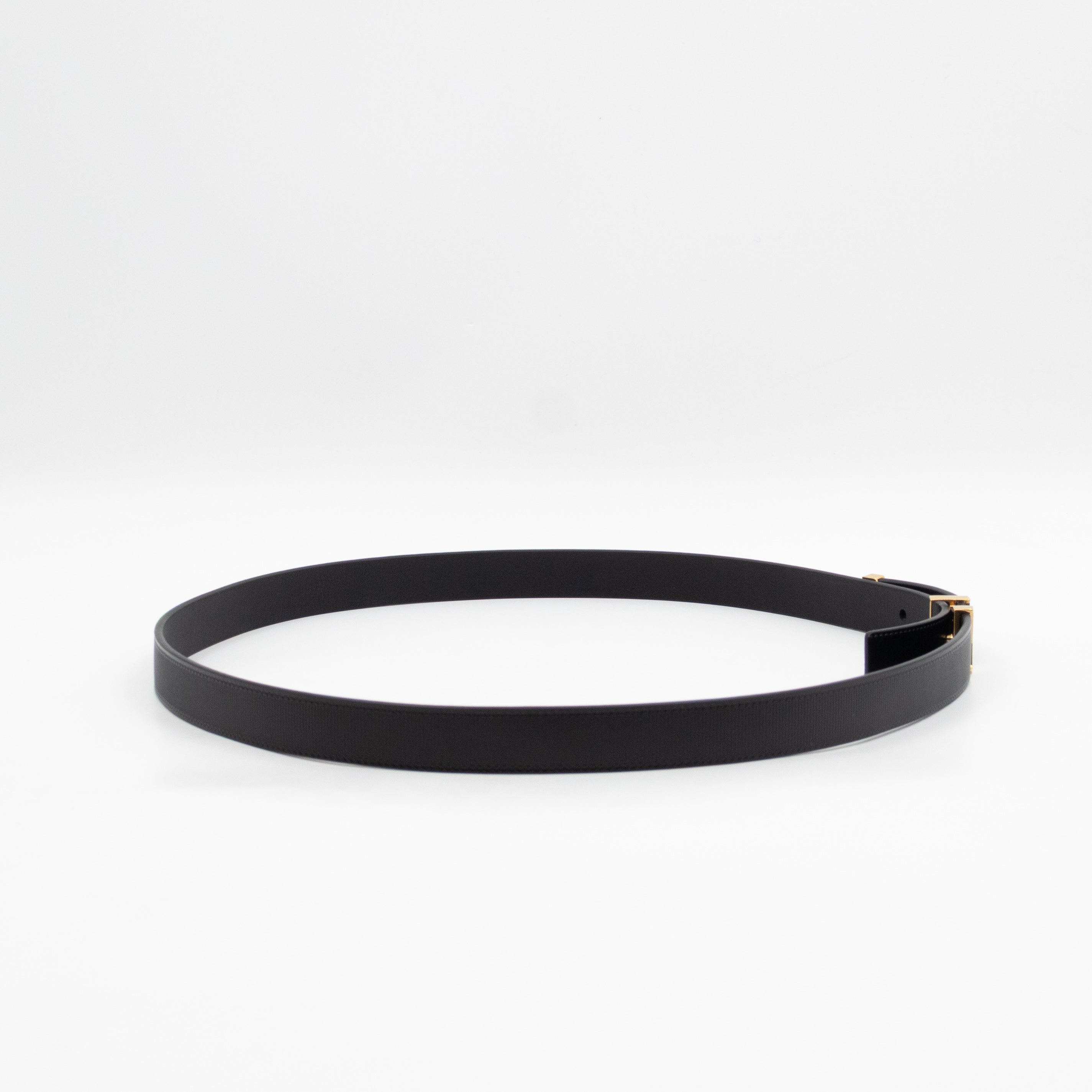 Initials 20 mm Belt Black Leather 85 cm