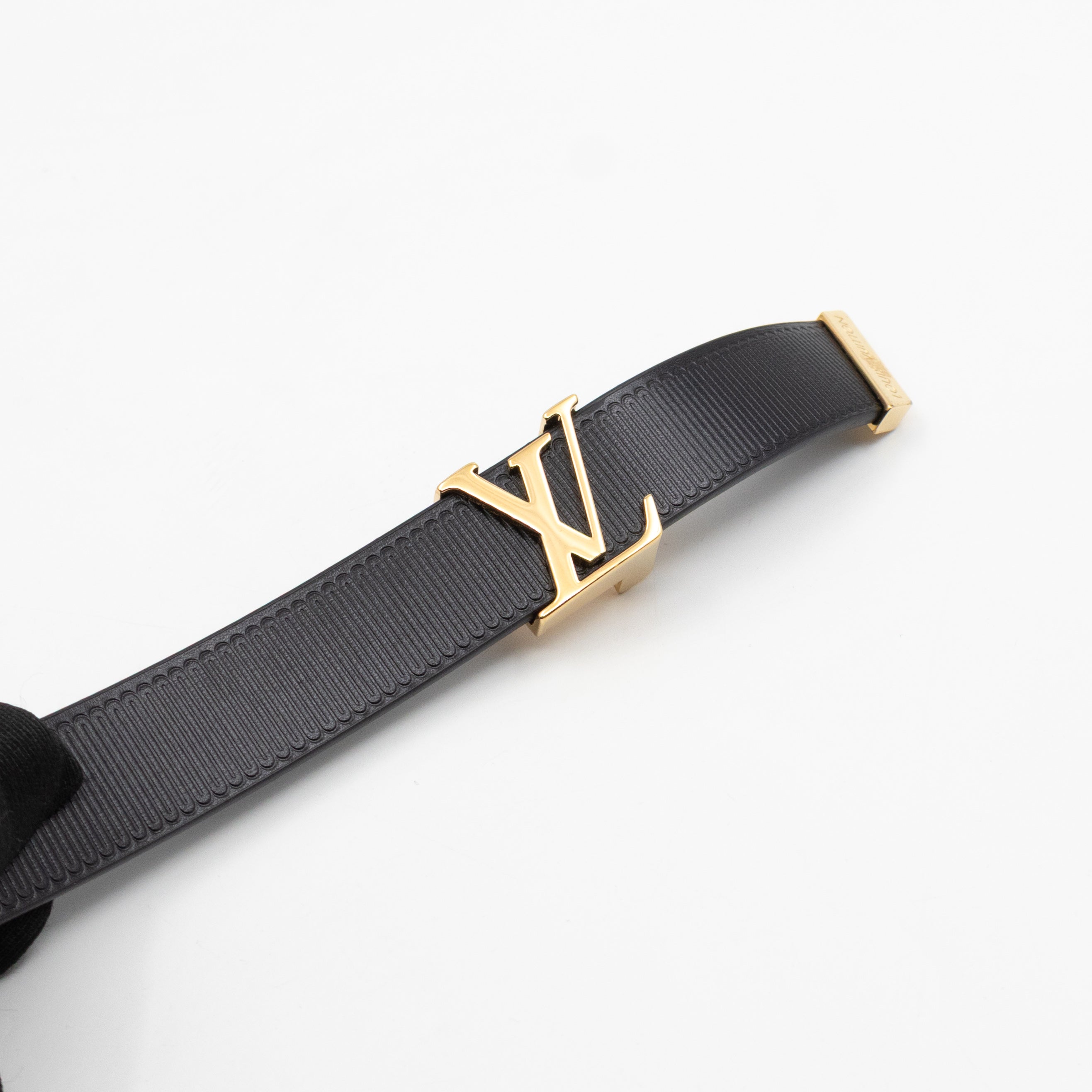 Initials 20 mm Belt Black Leather 85 cm