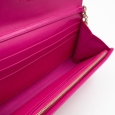 Lady Dior Wallet on Chain Pink Leather