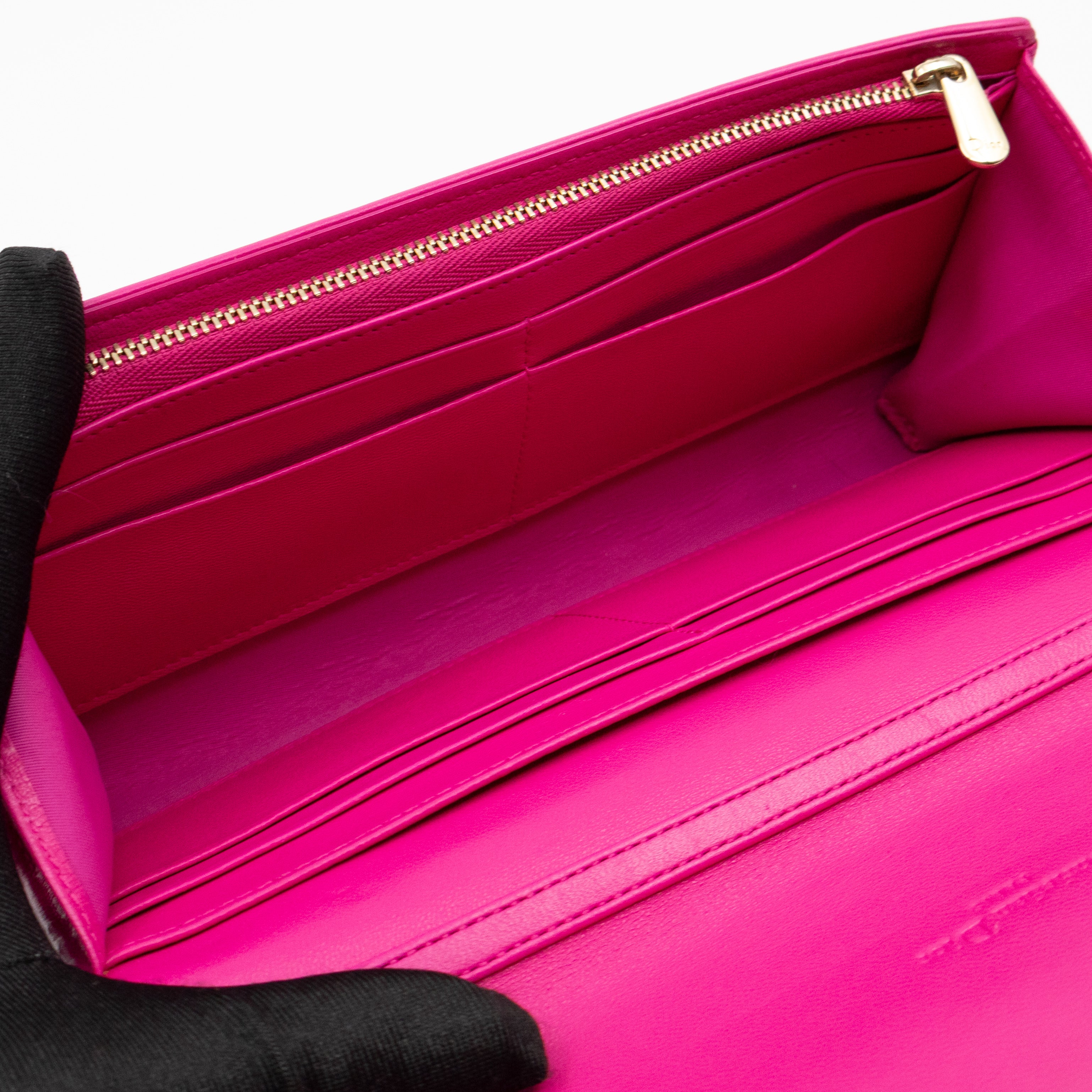 Lady Dior Wallet on Chain Pink Leather