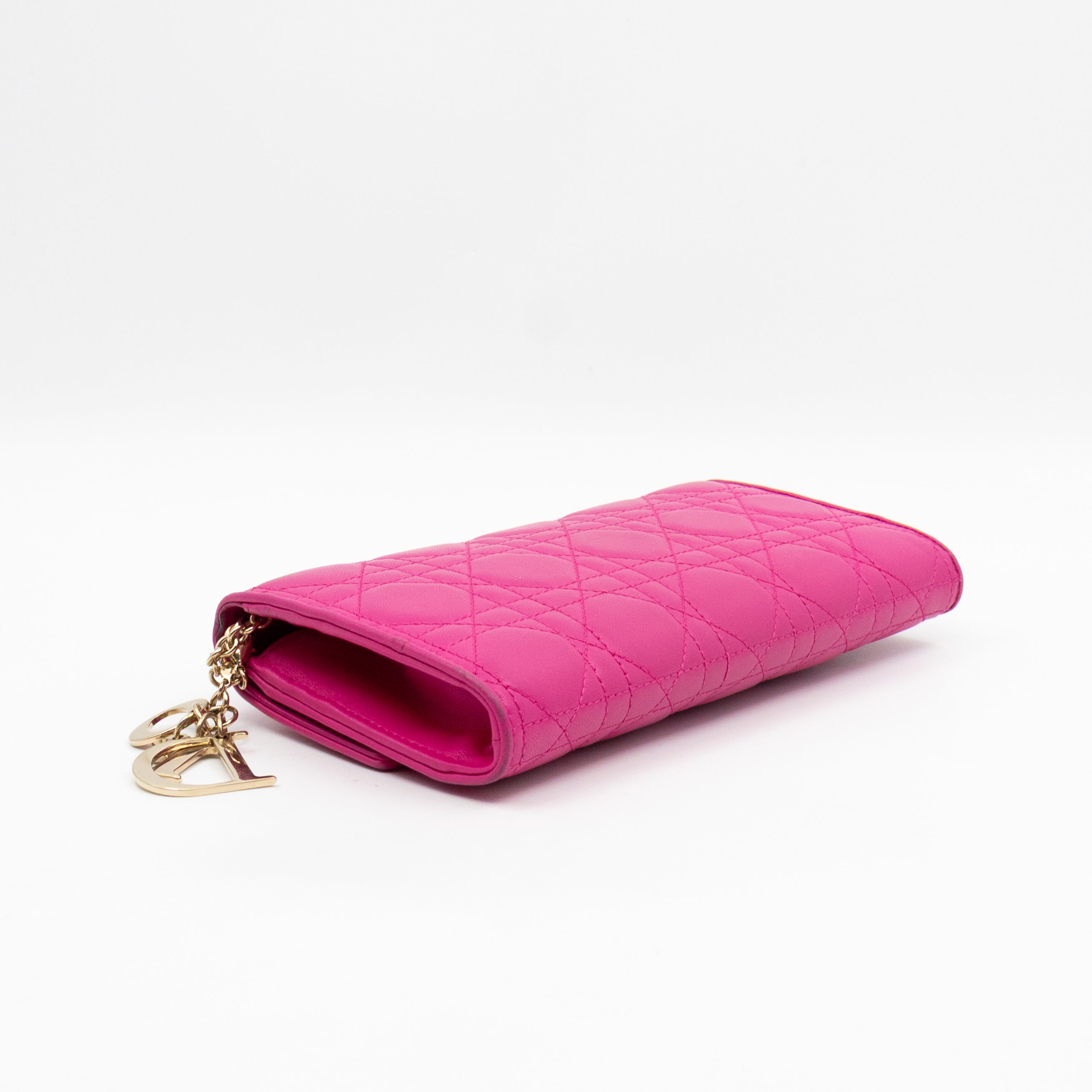 Lady Dior Wallet on Chain Pink Leather