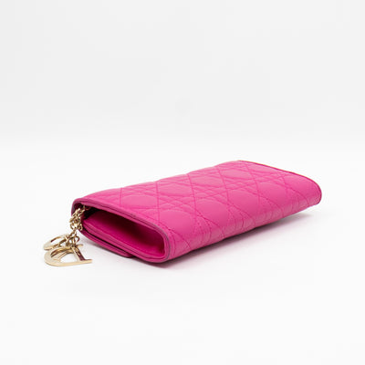 Lady Dior Wallet on Chain Pink Leather