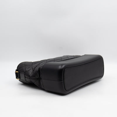 Gabrielle Hobo Medium Black Calfskin Leather