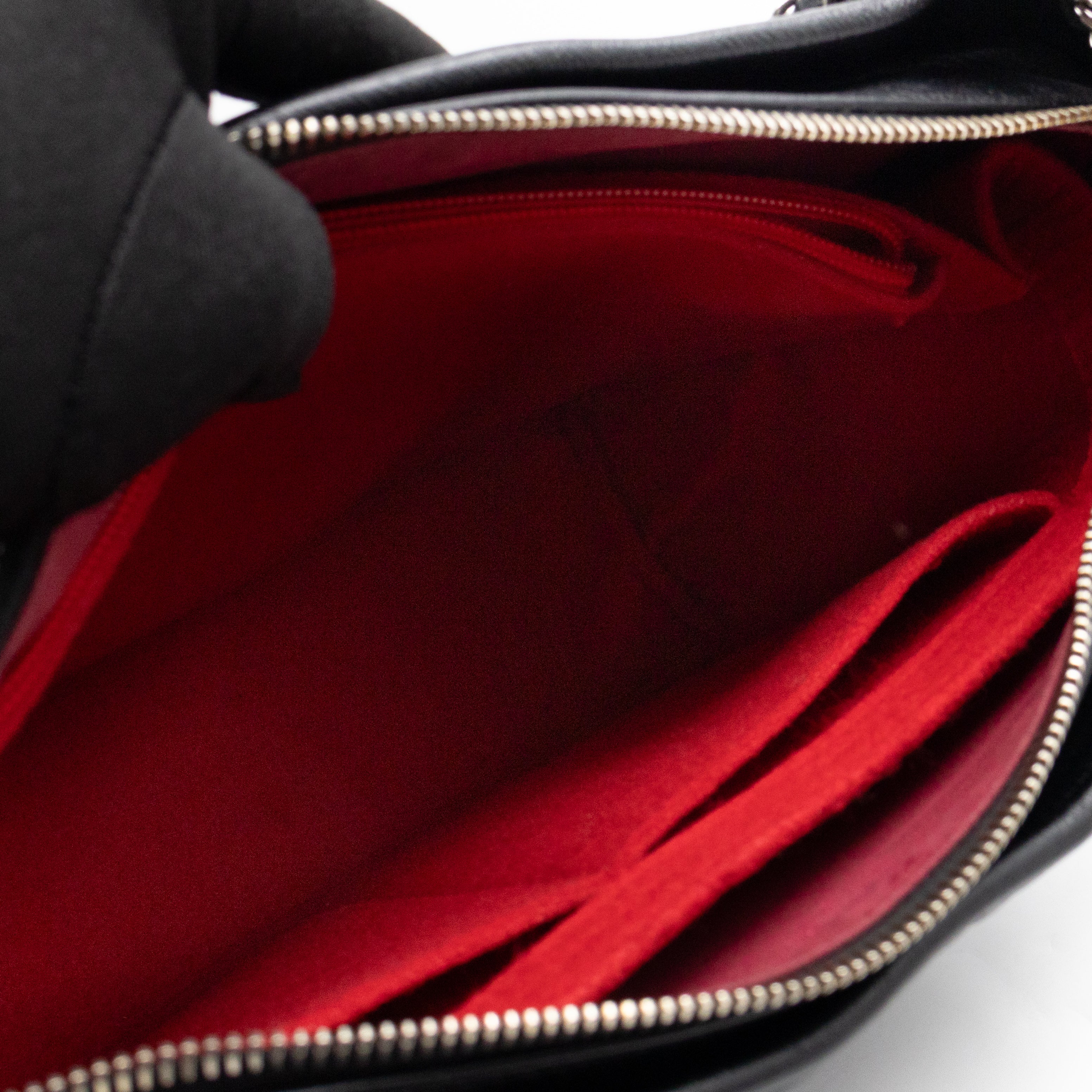 Gabrielle Hobo Medium Black Calfskin Leather