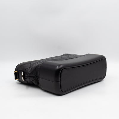 Gabrielle Hobo Medium Black Calfskin Leather