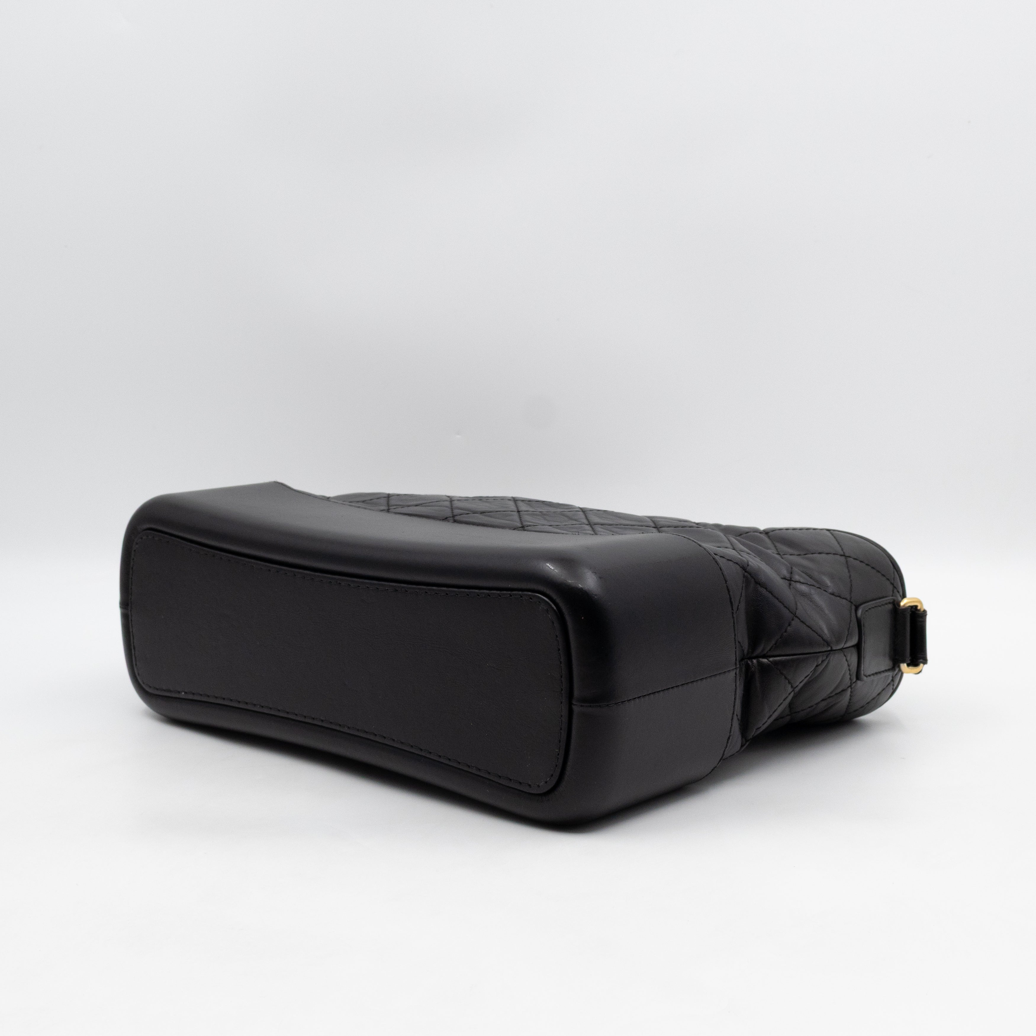 Gabrielle Hobo Medium Black Calfskin Leather