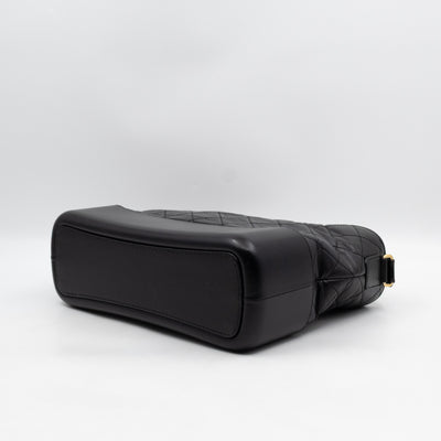 Gabrielle Hobo Medium Black Calfskin Leather