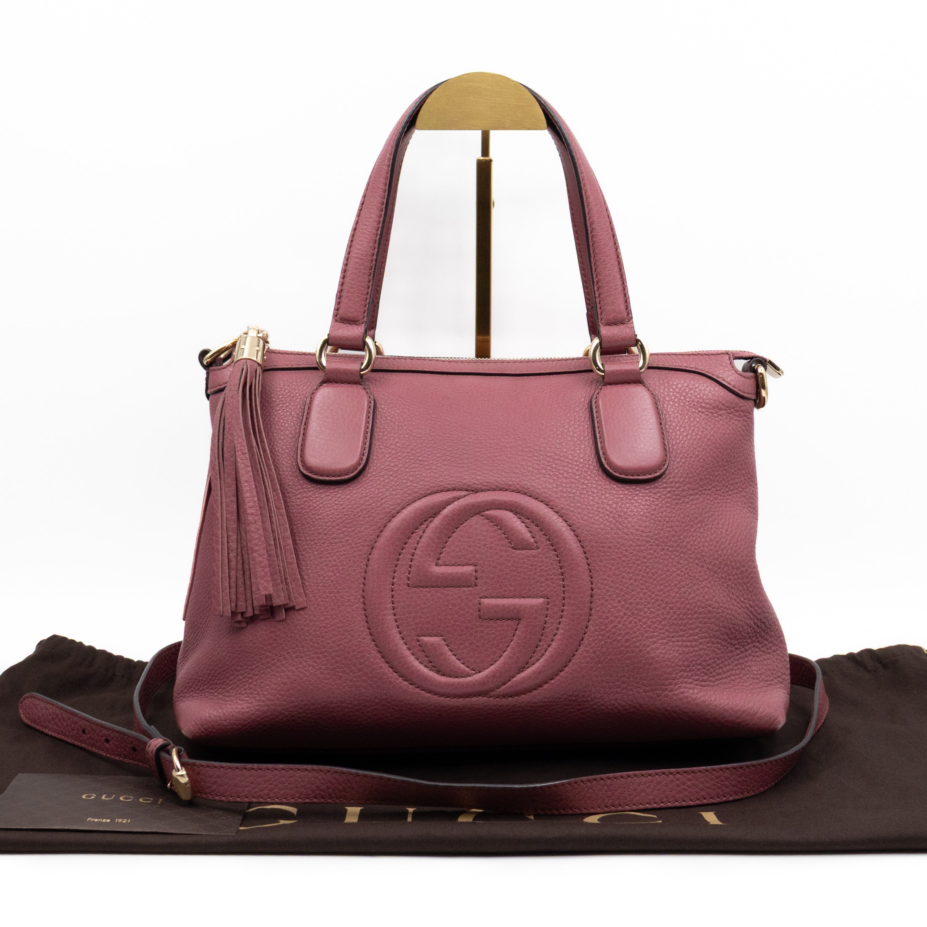 Soho Two Way Shoulder Bag Mauve Leather