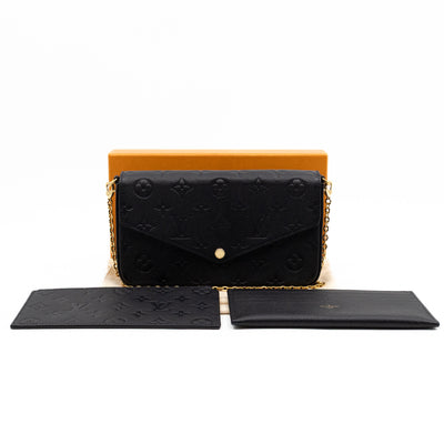 Pochette Felicie Black Monogram Empreinte
