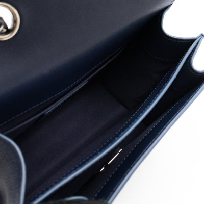 CC Box Flap Bag Blue Leather
