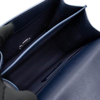 CC Box Flap Bag Blue Leather