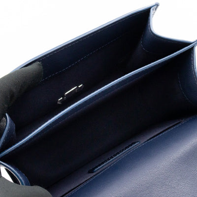 CC Box Flap Bag Blue Leather