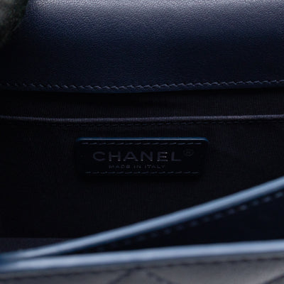 CC Box Flap Bag Blue Leather