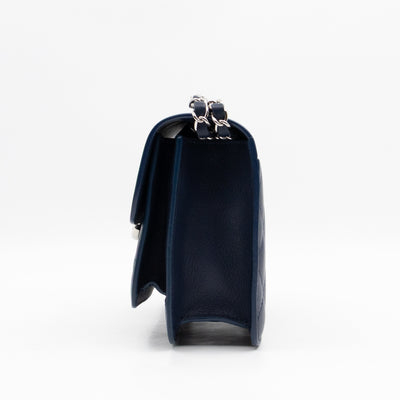 CC Box Flap Bag Blue Leather
