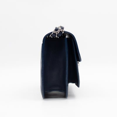 CC Box Flap Bag Blue Leather