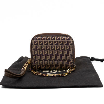 Chain Coin Purse Micro FF Leather