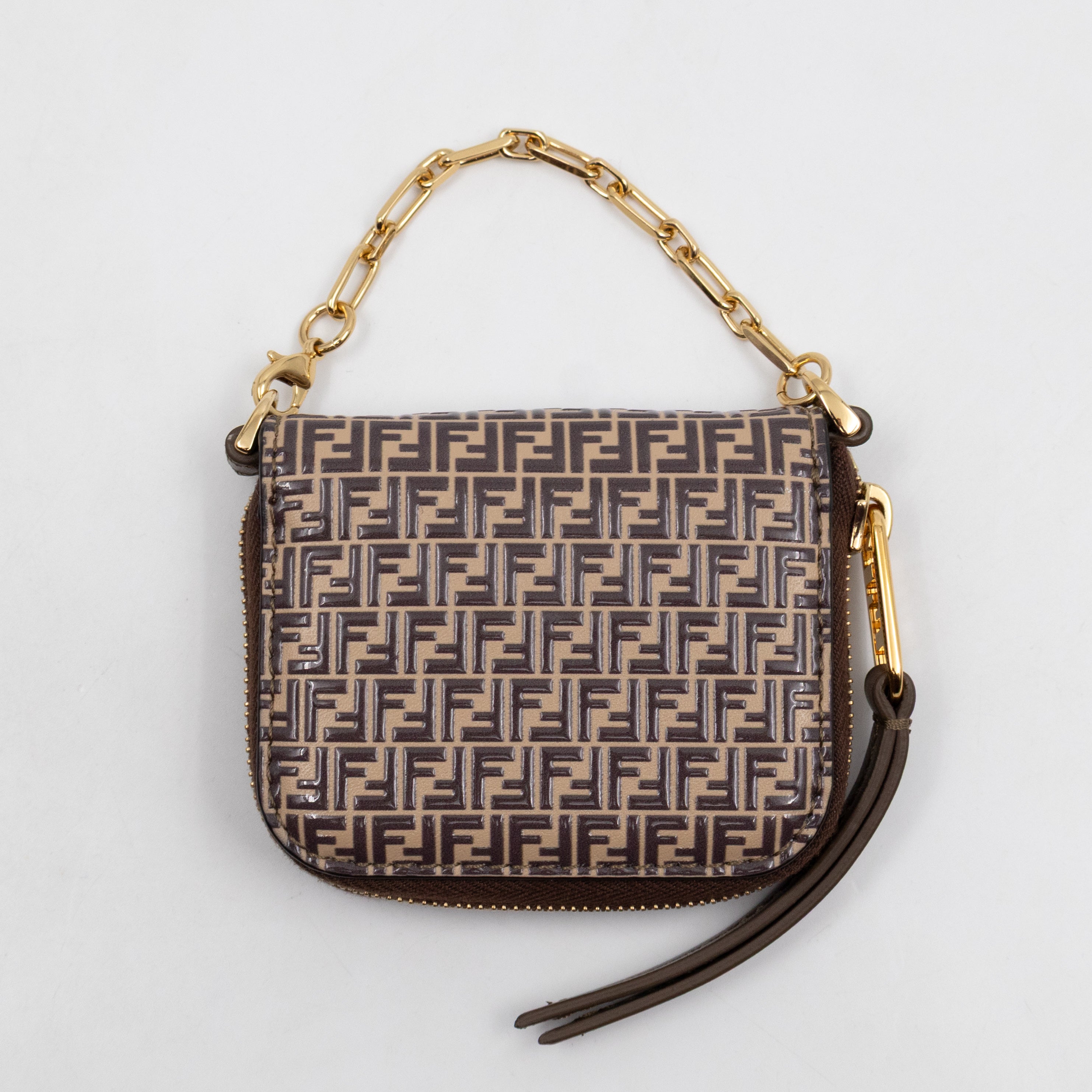 Chain Coin Purse Micro FF Leather