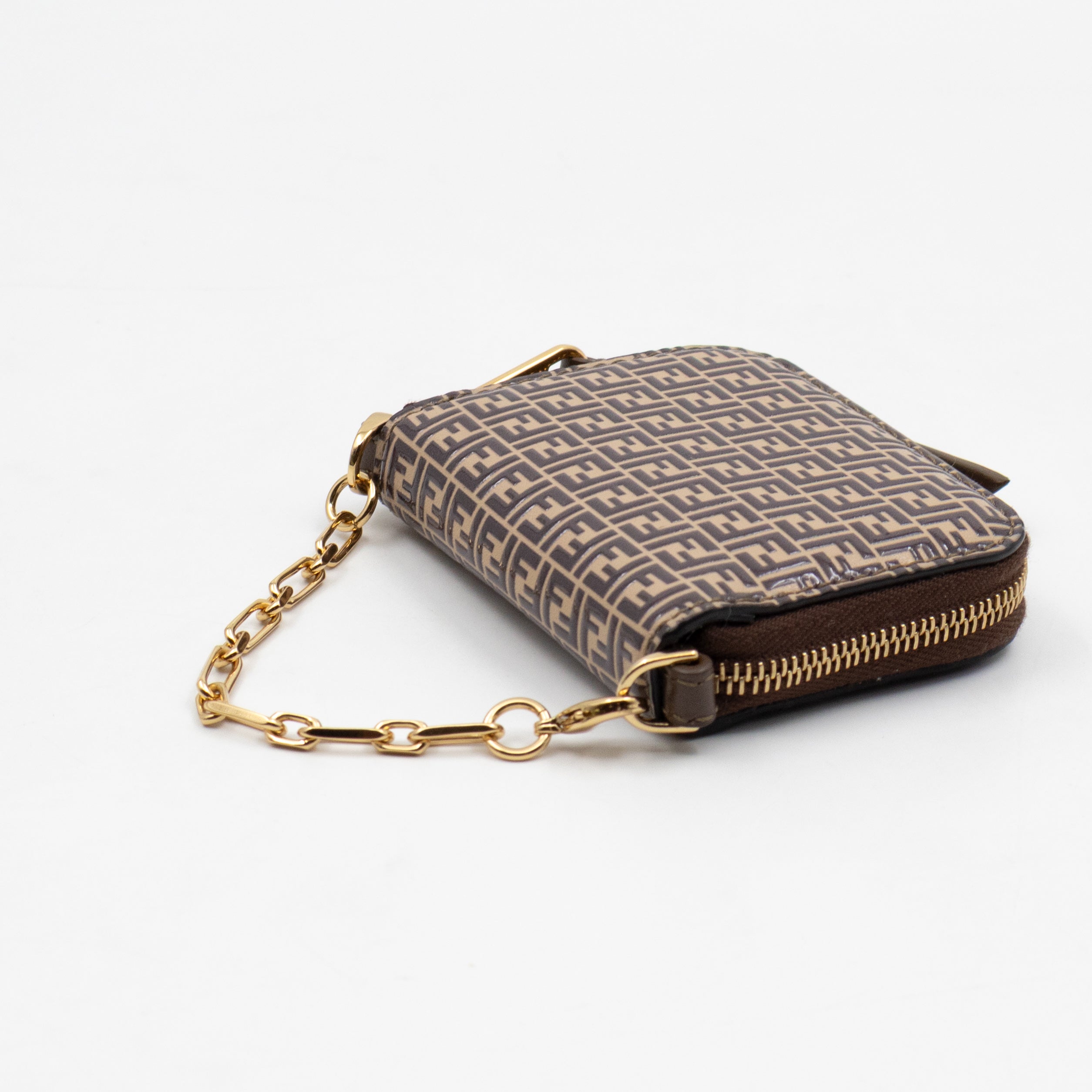 Chain Coin Purse Micro FF Leather