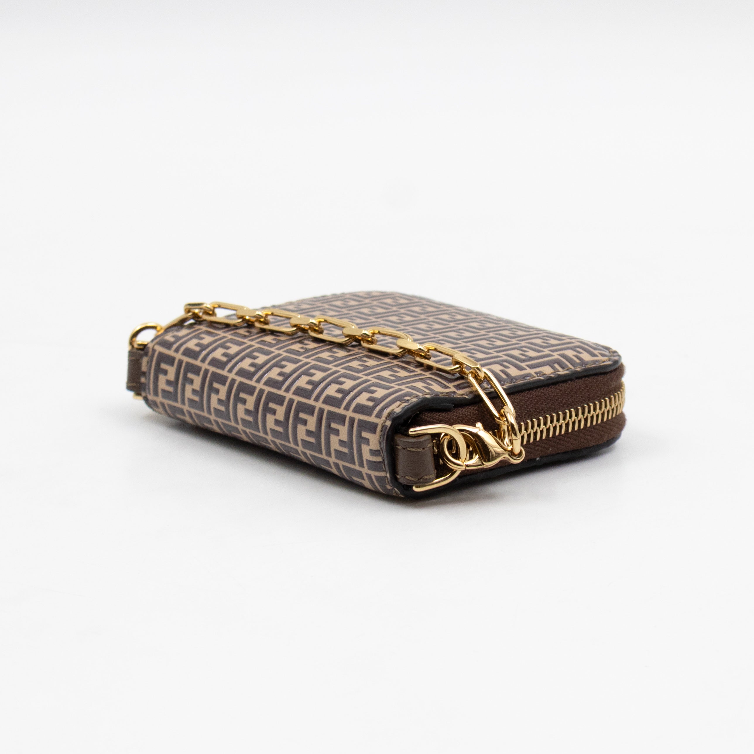 Chain Coin Purse Micro FF Leather