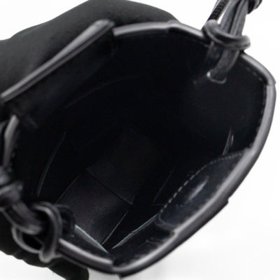 Cassette Phone Pouch Black Maxi Intrecciato Leather