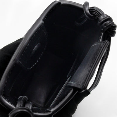 Cassette Phone Pouch Black Maxi Intrecciato Leather