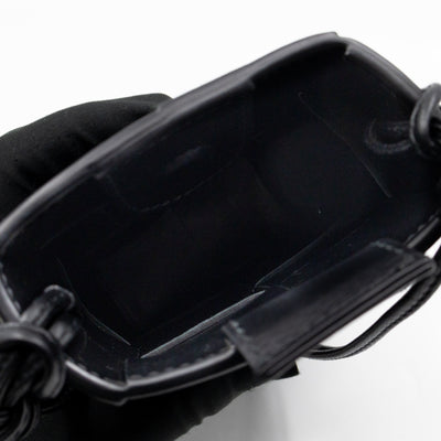 Cassette Phone Pouch Black Maxi Intrecciato Leather