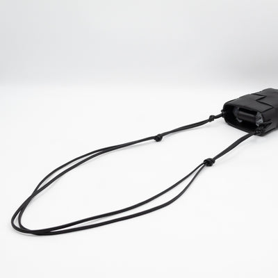 Cassette Phone Pouch Black Maxi Intrecciato Leather
