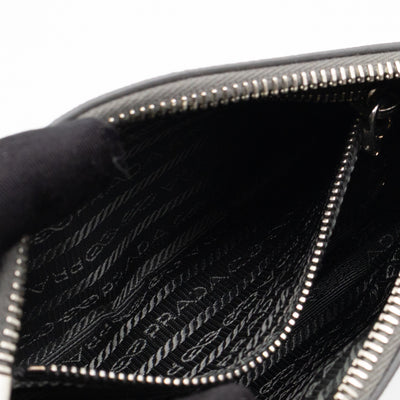 Small Pouch Grey Saffiano Leather