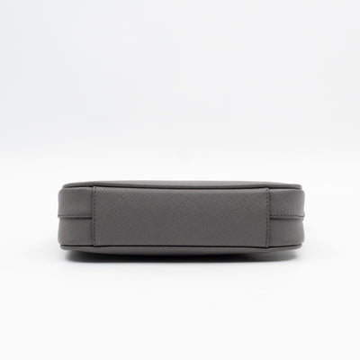 Small Pouch Grey Saffiano Leather