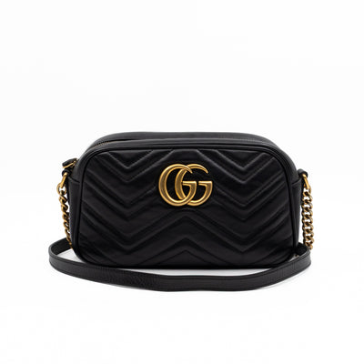 GG Marmont Small Camera Bag Black Leather