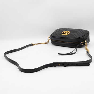 GG Marmont Small Camera Bag Black Leather