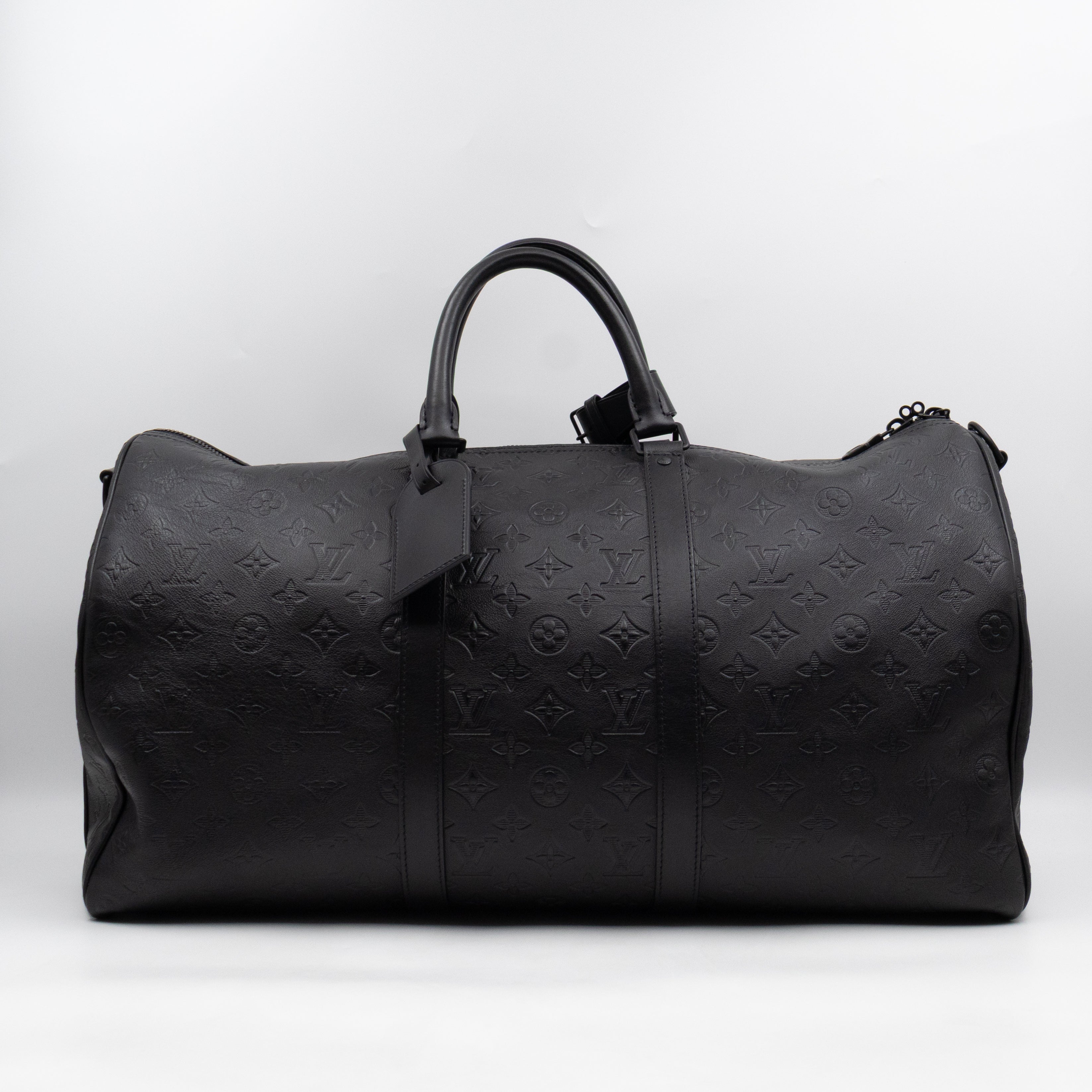 Keepall 50 Bandouliere Black Shadow Leather