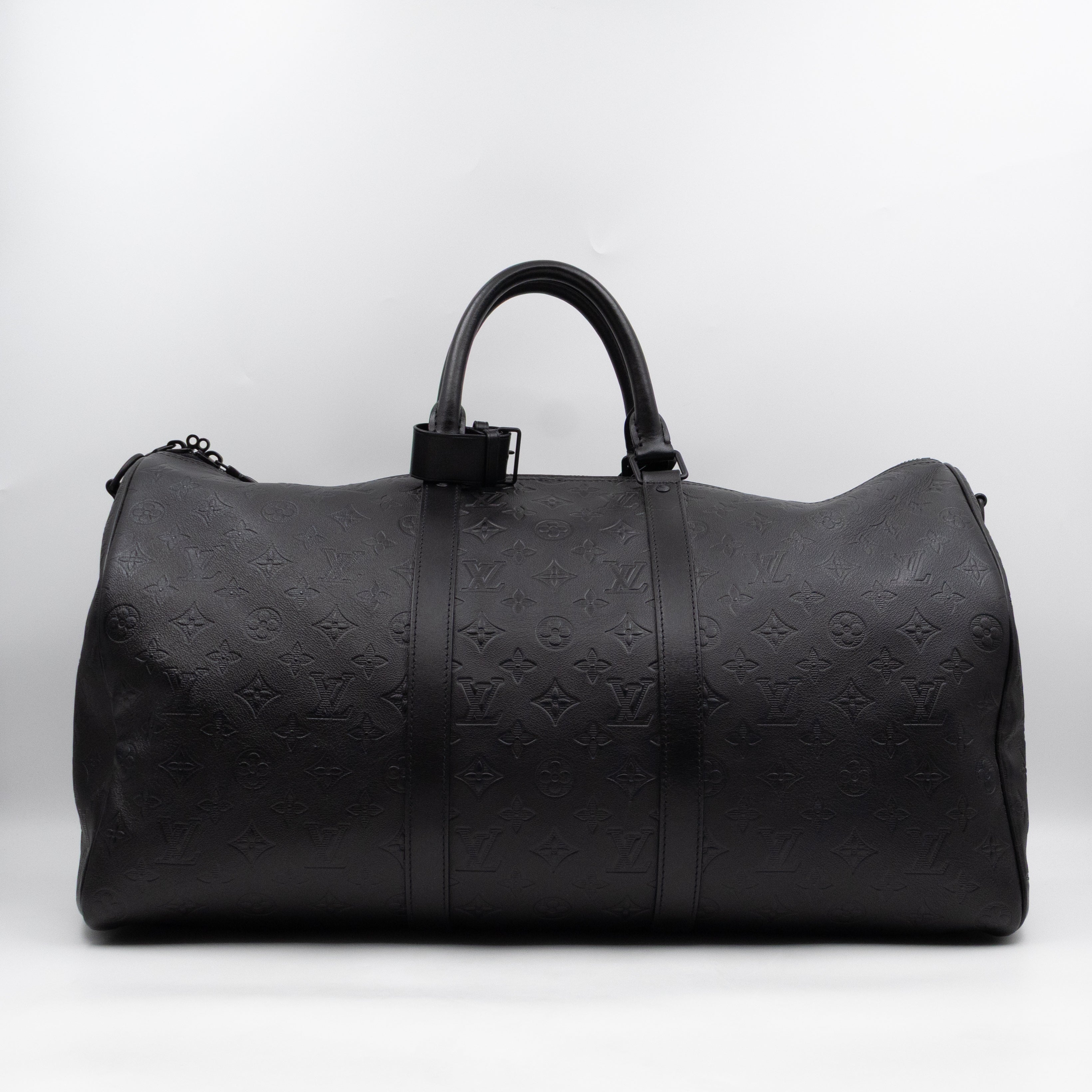 Keepall 50 Bandouliere Black Shadow Leather