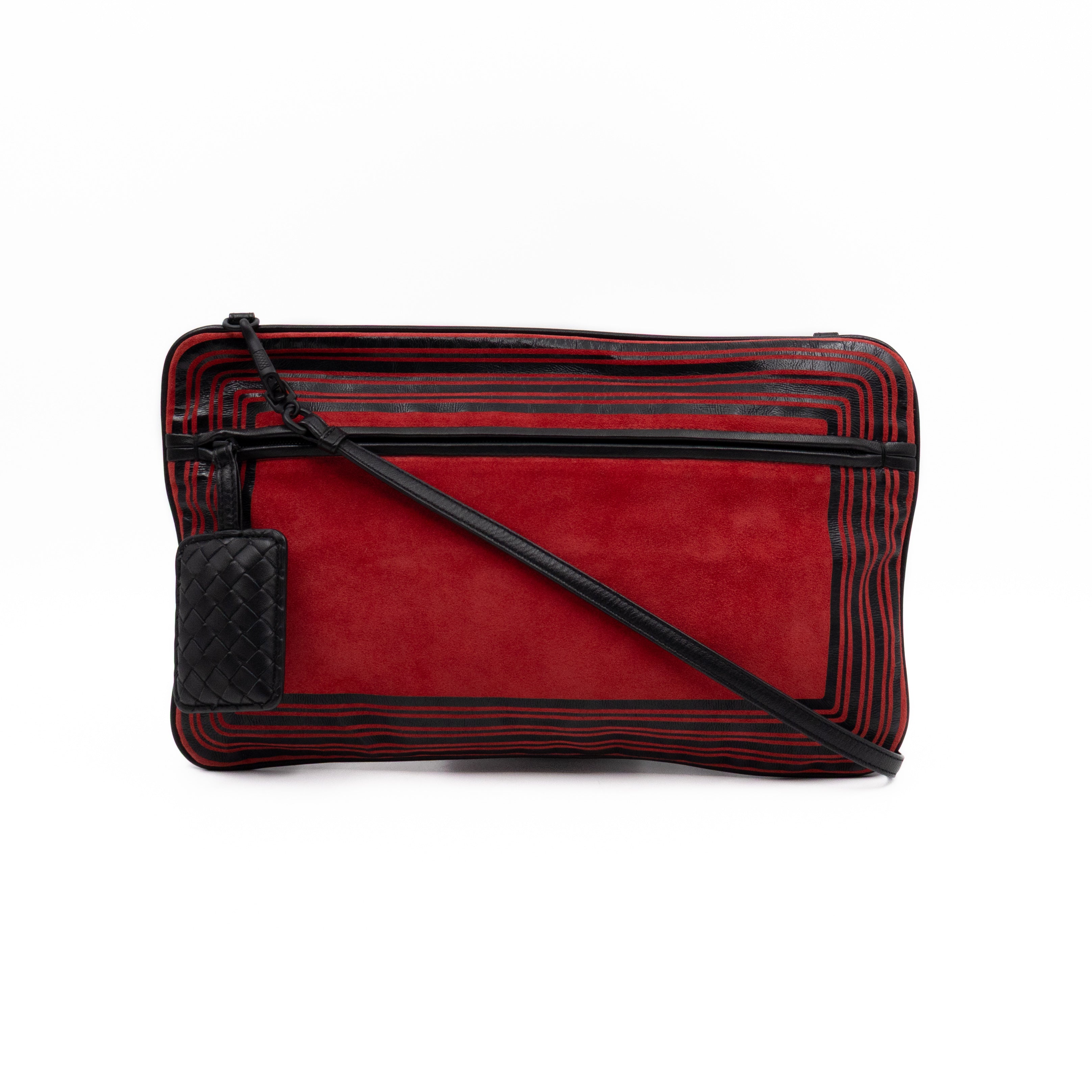 Crossbody Bag Red & Black Suede