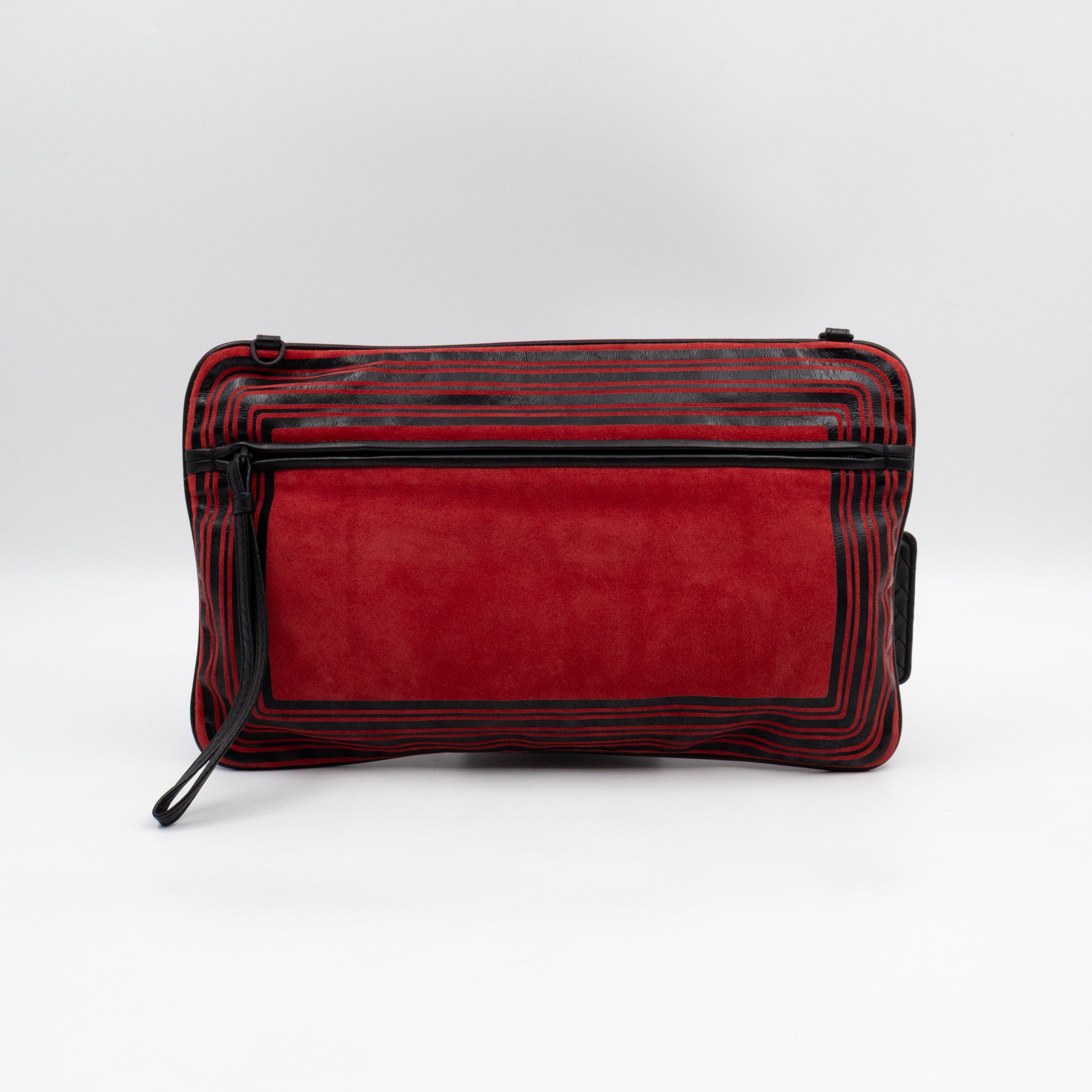 Crossbody Bag Red & Black Suede