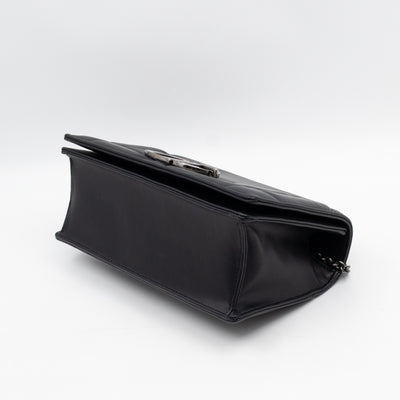 30 Montaigne Top Handle Bag Maxi Cannage Black Leather