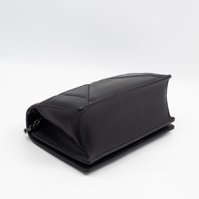 30 Montaigne Top Handle Bag Maxi Cannage Black Leather