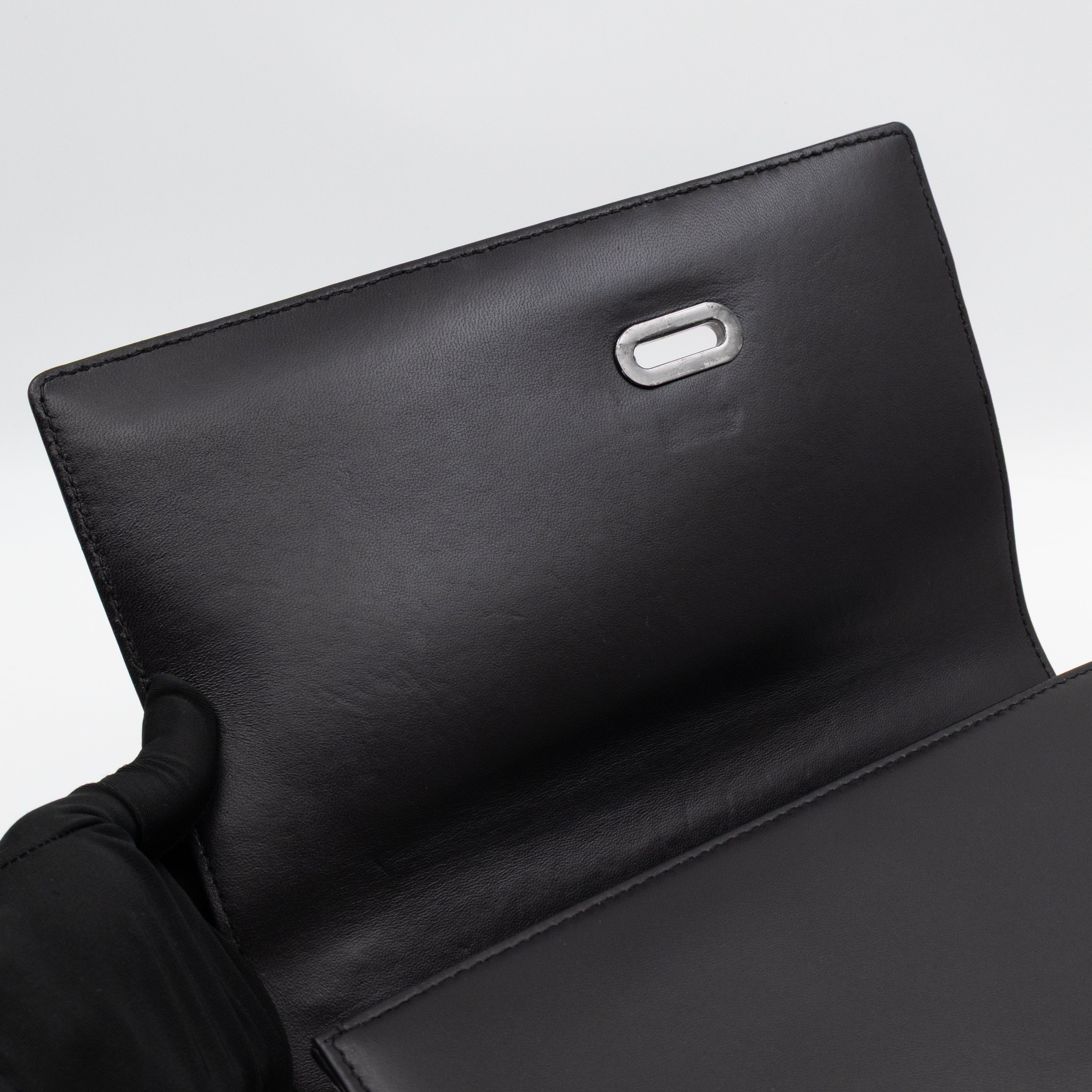 30 Montaigne Top Handle Bag Maxi Cannage Black Leather