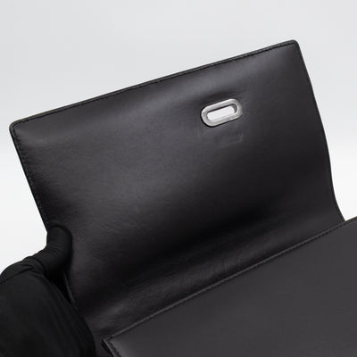 30 Montaigne Top Handle Bag Maxi Cannage Black Leather