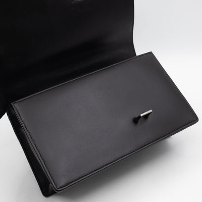 30 Montaigne Top Handle Bag Maxi Cannage Black Leather