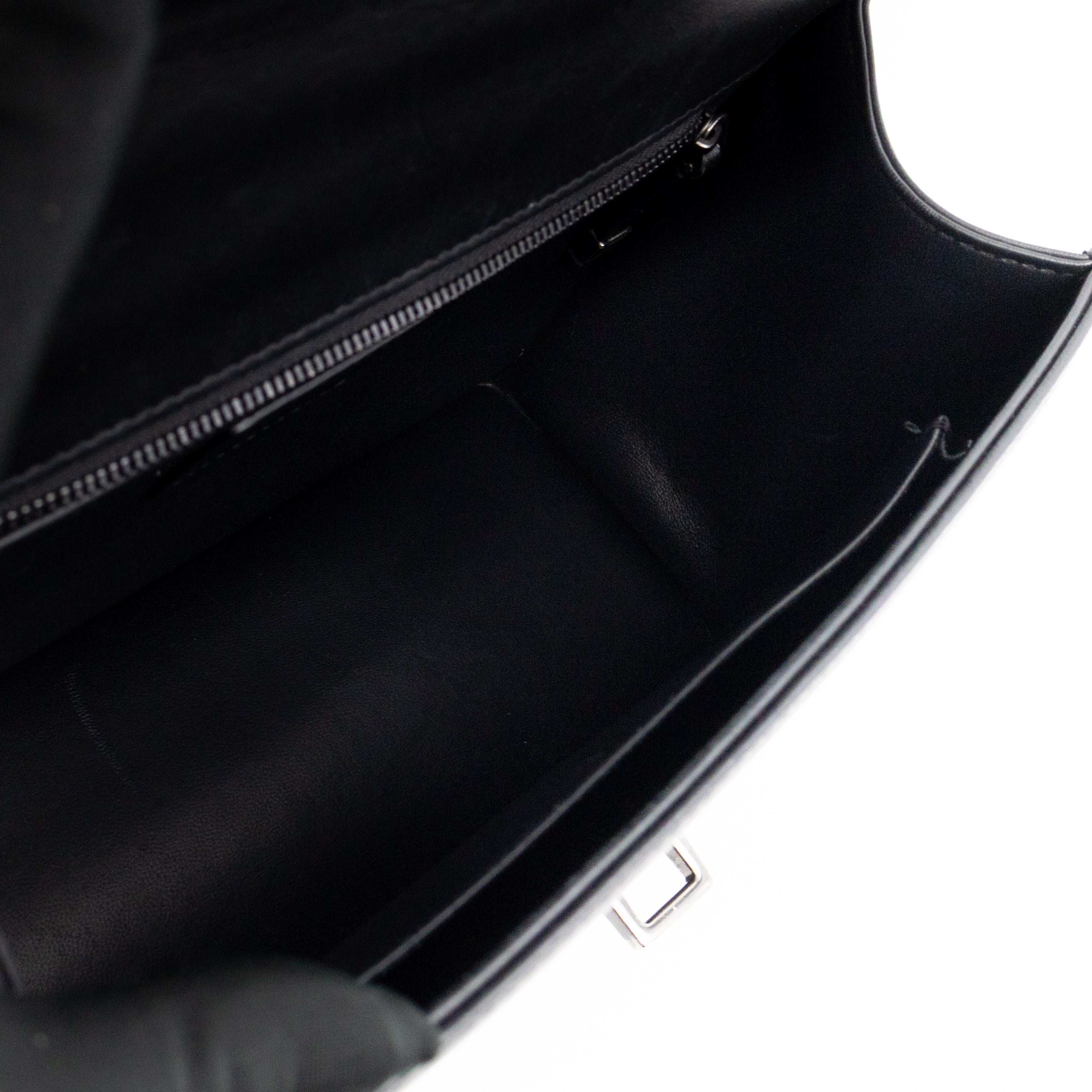 30 Montaigne Top Handle Bag Maxi Cannage Black Leather