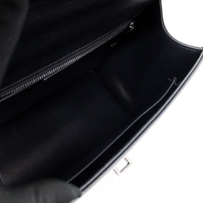 30 Montaigne Top Handle Bag Maxi Cannage Black Leather