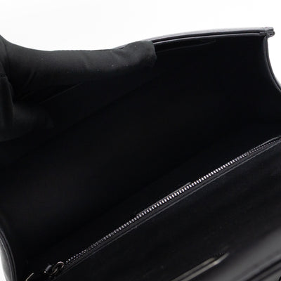 30 Montaigne Top Handle Bag Maxi Cannage Black Leather