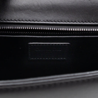 30 Montaigne Top Handle Bag Maxi Cannage Black Leather