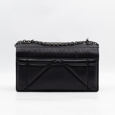 30 Montaigne Top Handle Bag Maxi Cannage Black Leather