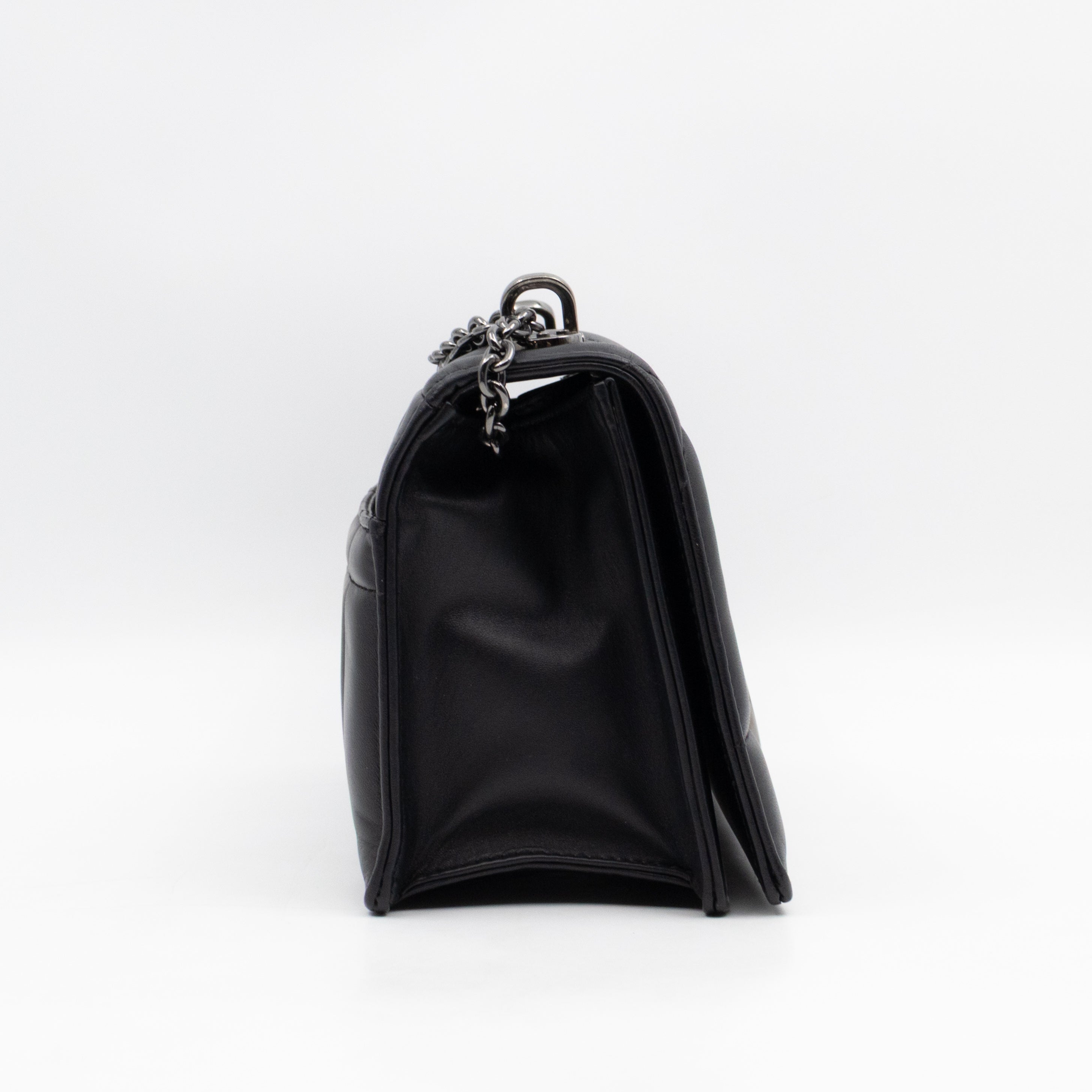 30 Montaigne Top Handle Bag Maxi Cannage Black Leather