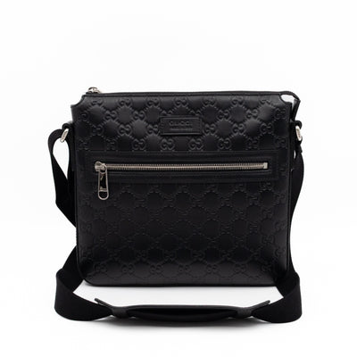 Small Messenger Black Guccissima Leather